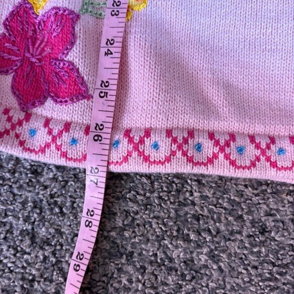 Embroidered Floral Parrot‎ Cardigan Pink Button Up Sweater Quirky Women - Picture 5 of 9